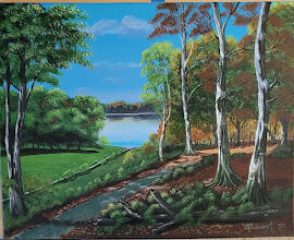 Walking By The Lake - 16"x20" On Canvas Unframed - $250.00