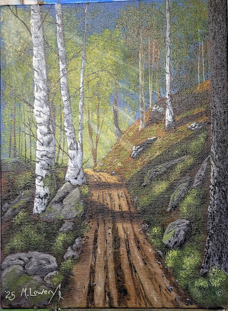 Bike Trail 9&quot;x12&quot; on Canvas Board $45.00