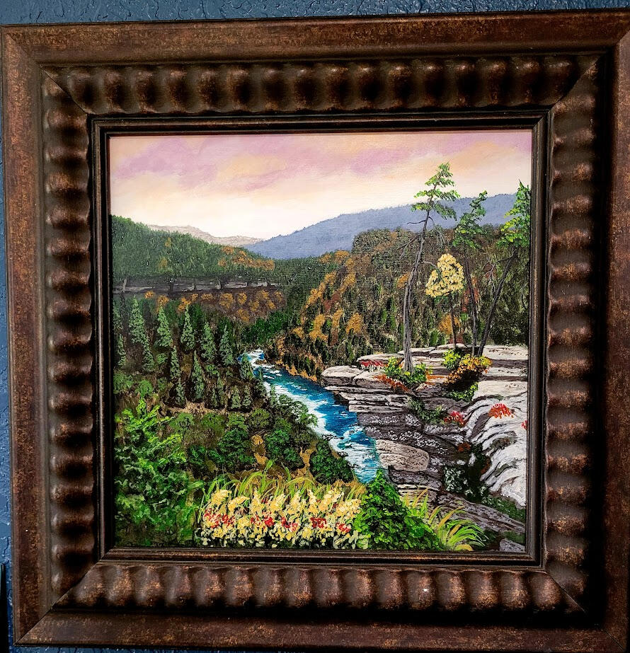Lookout Point NC - 12&quot; x 12&quot; Framed - $115