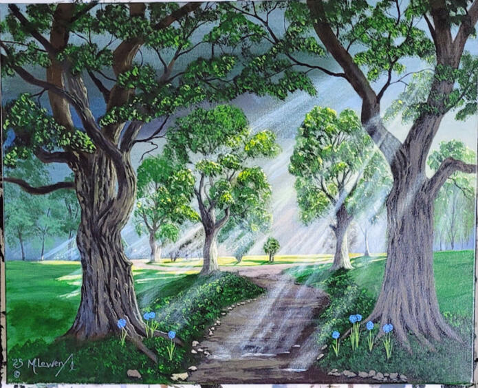 Park Walk Path 16&quot;x20&quot; on Gallery Canvas $275.00