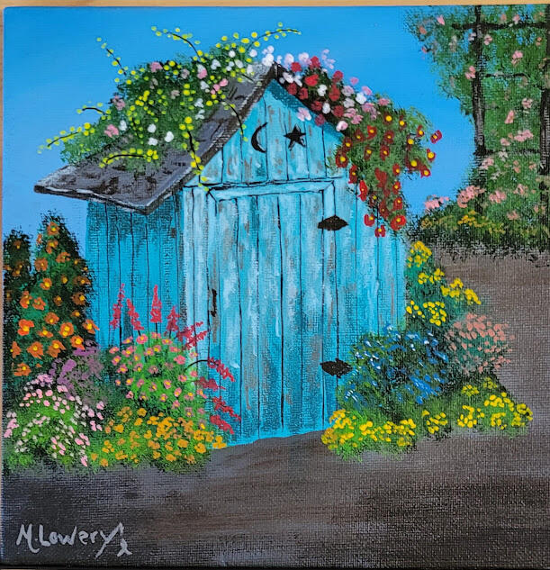 Outhouse #2 - 8&quot;x8&quot; - $45.00