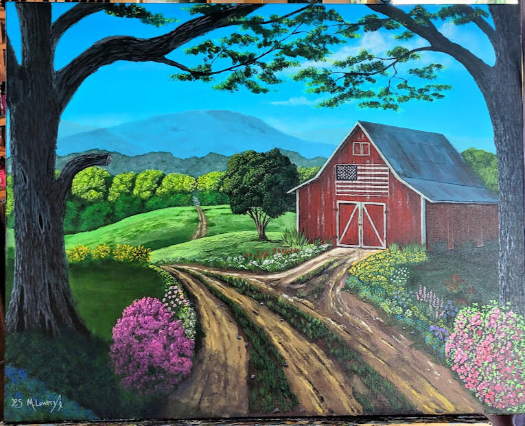 American Flag Barn 24&quot;x30&quot; on Gallery Canvas $500.00