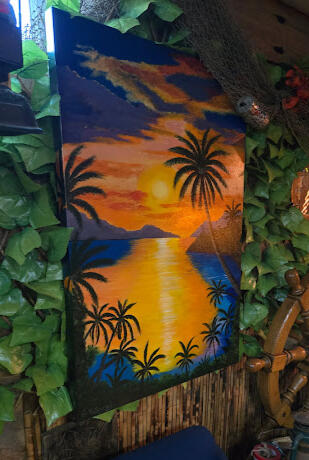 This painting was gifted to my niece for her Tiki room. It's 24x36