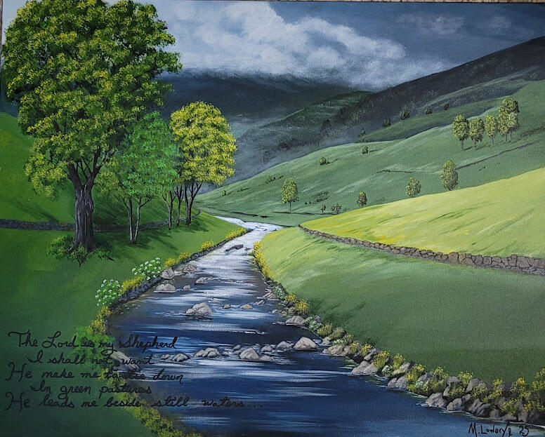 This large 24"x36" painting was done for Westmoreland Care &amp; Rehabilitation Center in Westmoreland TN.