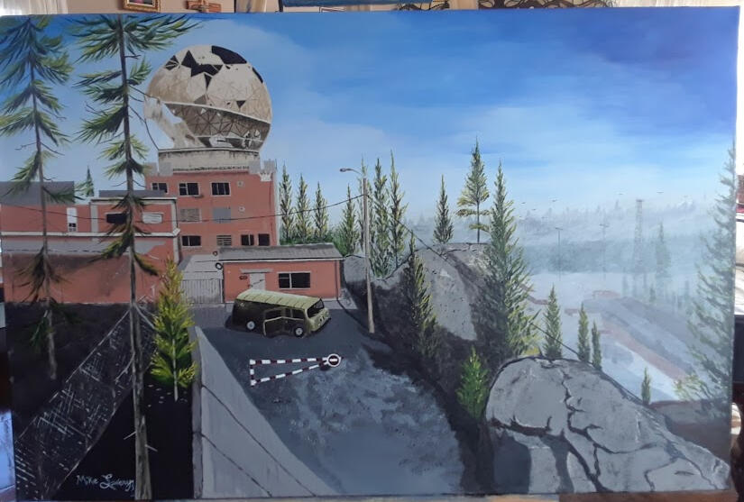 This painting was done for my son, it's a scene from a video game 36x36